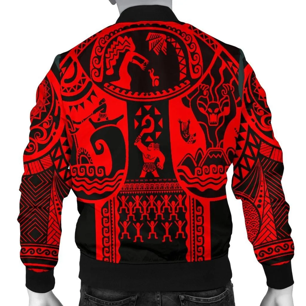 Hawaii Mens Bomber Jackets - Coat Of Arm Hawaii & Maui Tattoo