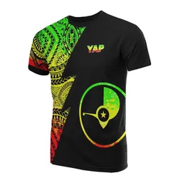 Yap Pattern T shirt - Yap Flag Polynesian Tattoo Reggae Style