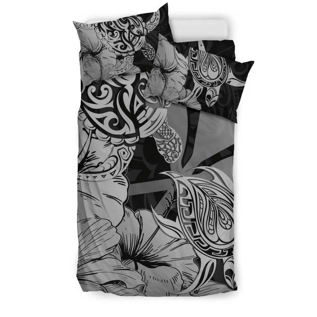 Hawaii Turtle Bedding Set Polynesian Hibiscus Art Ver 2.0 Gray AH J1
