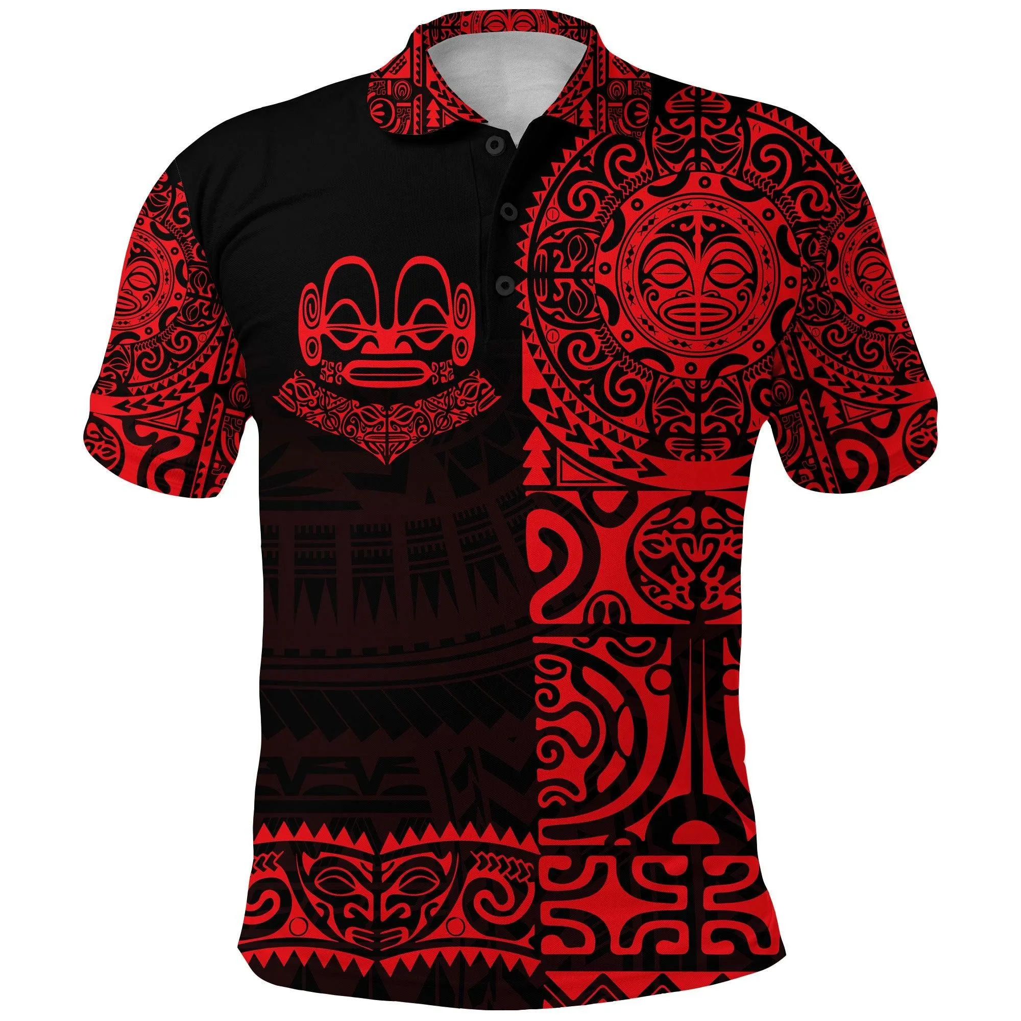 Marquesas Islands Polo Shirt Marquesan Tattoo Unique Style - Red LT8