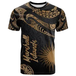 Marshall Islands Polynesian T-Shirt - Poly Tattoo Gold Version