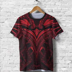Polynesian T shirt - Micronesian Tattoo Red