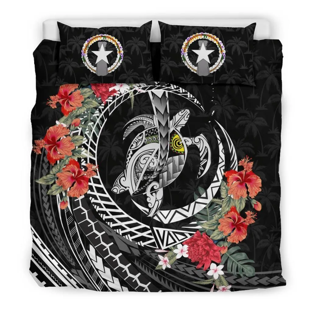 Polynesian Northern Mariana Islands Polynesia Map Turtle Hibiscus A Bedding Set Camlixr