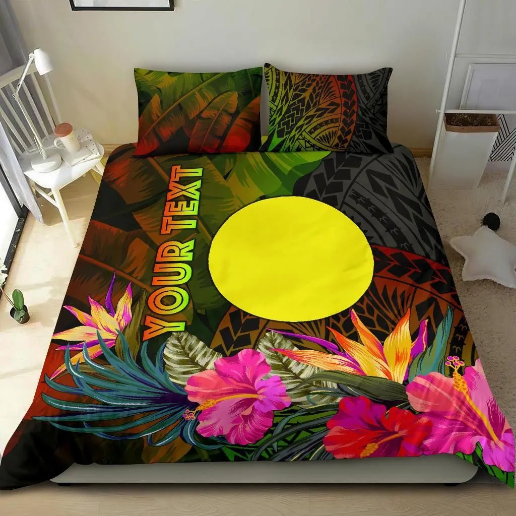 Palau Polynesian Personalised Bedding Set -  Hibiscus and Banana Leaves - BN15