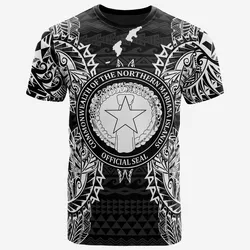 Northern Mariana Islands All Northern Mariana Islands Seal Map Polynesian Tattoo White Black Unisex 3D T-Shirt All Over Print ONCIJ