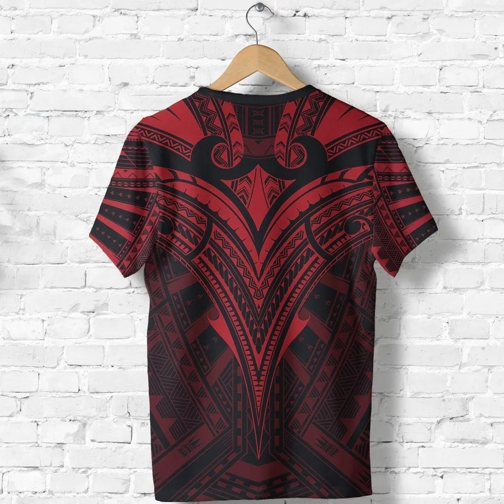 Polynesian T shirt - Micronesian Tattoo Red