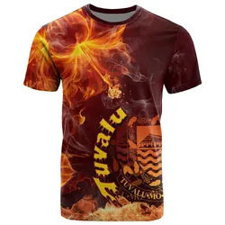 Tuvalu Polynesian T - Shirt - Fire Hibiscus