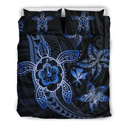 Alohawaii Bedding Set Kanaka Map Hibiscus Plumeria Turtle Art Blue Polynesian Bedding Set Ah J1 Dhc1712564Dd