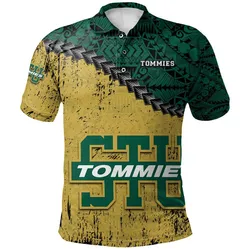 St. Thomas (Canada) Tommies Polo Shirt Grunge Polynesian Tattoo - CA CIS