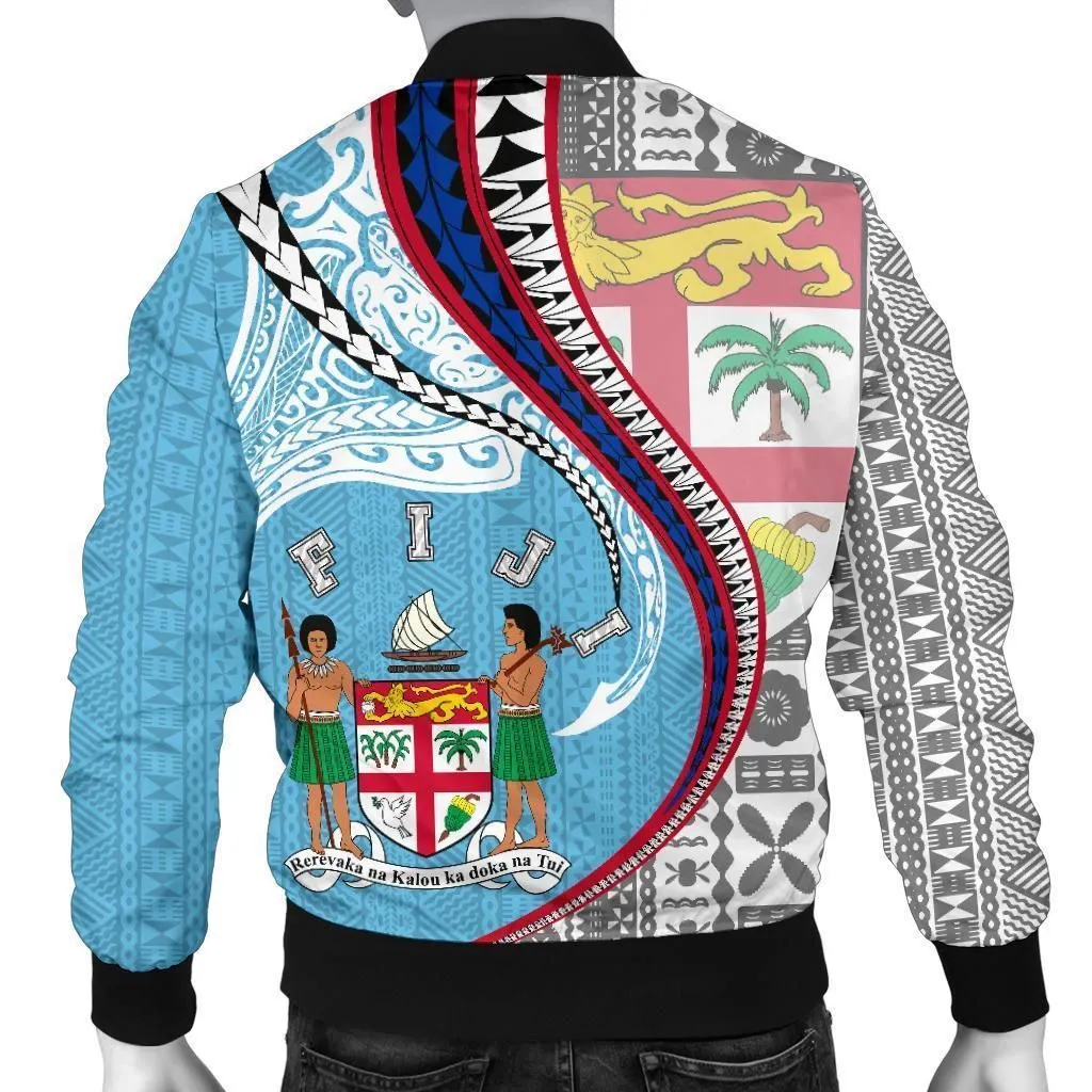 Fiji Mens Bomber Jacket Kanaloa Tatau Gen FJ