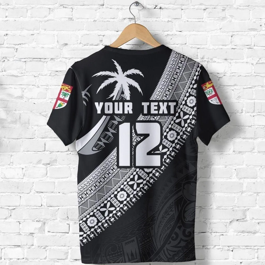 (Custom Personalised) Fiji Rugby T-Shirt Version Style You Win - White