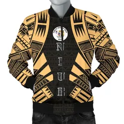 Niue Men Bomber Jackets - Polynesian Tattoo Gold