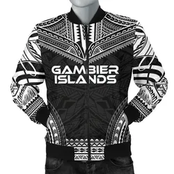 Gambier Islands Polynesian Chief Mens Bomber Jacket - Black Version