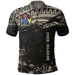 Polynesian Pride Polo Shirt - Cook Islands Polo Shirt, Kuki Airani Tattoo Golf Tan