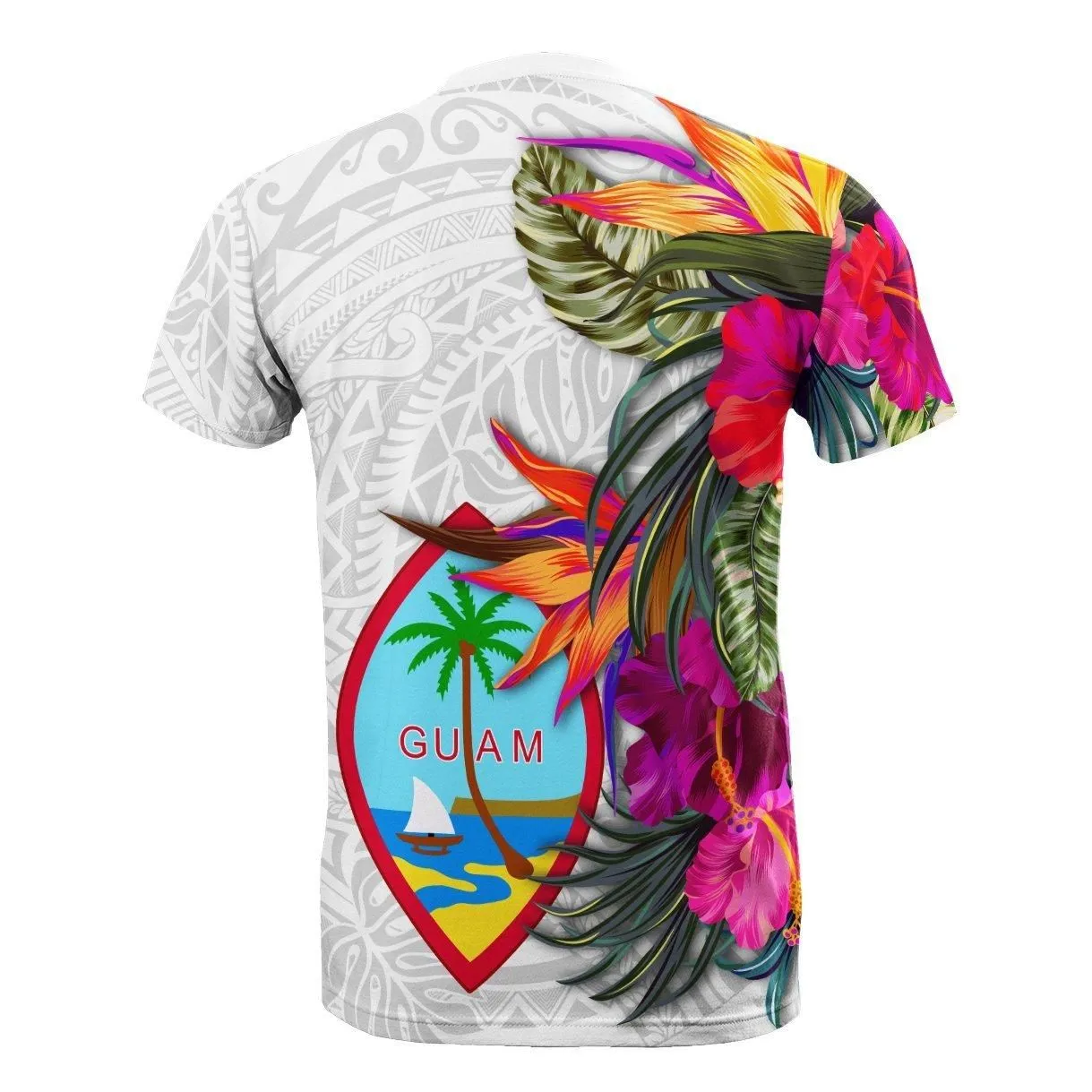 Vibe Hoodie Guam T shirt Polynesian Hibiscus White Pattern