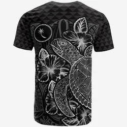 Chuuk T Shirt - Chuuk Flag Turtle Hibiscus Black