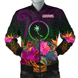 Chuuk Men's Bomber Jacket - Summer Hibiscus - BN15