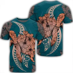 Hawaii Polynesian Turtle Hibiscus T-Shirt - AH