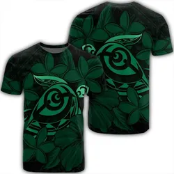 Alohawaii Tee - Hawaiian Turtle Hibiscus Plumeria Kanaka Polynesian T-Shirt Green - Soft Style - AH - J4R