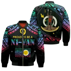 Vanuatu Proud To Be A Ni-Van - Polynesian Pattern Bomber Jacket - Shefa Province LT7