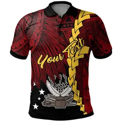Papua New Guinea Western Province Polynesian Custom Personalised Polo Shirt - Tribal Wave Tattoo