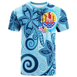 Tahiti T-Shirt - Tribal Plumeria Pattern