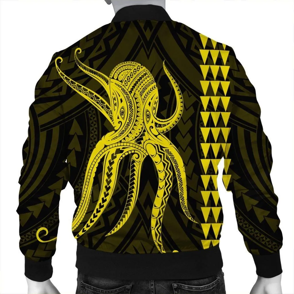 Hawaii Octopus KaKau Polynesian Bomber Jacket - Yellow - AH
