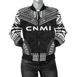 FamilyGaterJacket - Bomber Jacket Northern Mariana Islands Polynesian Chief - Black Version - Bn10