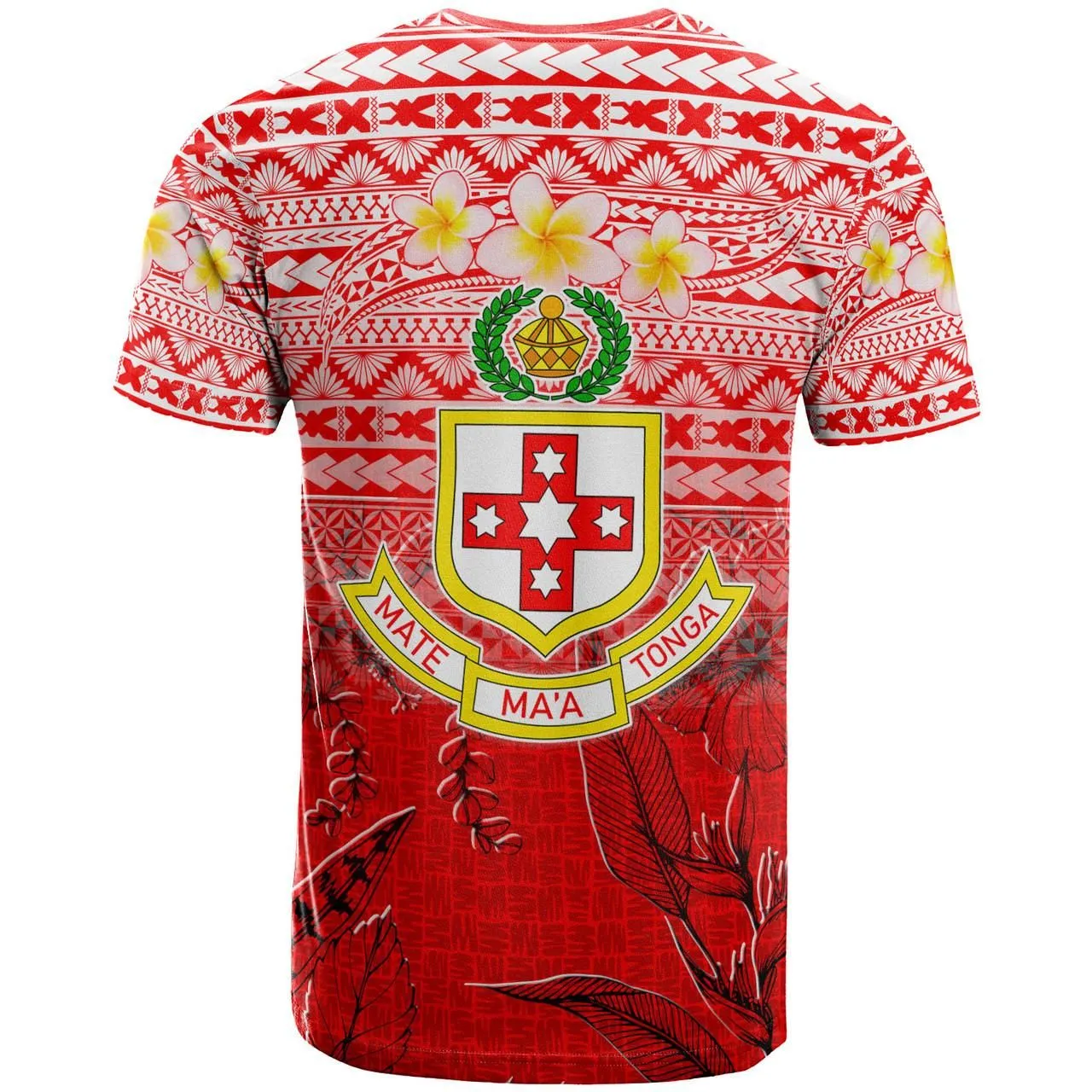 Tonga Custom Personalised T-Shirt - Kolisi Tonga With Tropical Flowers