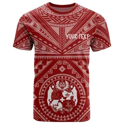Tonga Personalised T-Shirt - Tonga Seal With Polynesian Tattoo Style (Red)