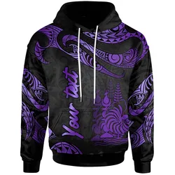 New Caledonia Custom Personalised Polynesian Hoodie - Poly Tattoo Purple Version
