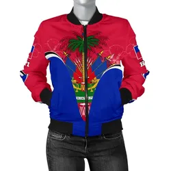 Haiti Womens Bomber Jacket - Haiti Coat of Arms