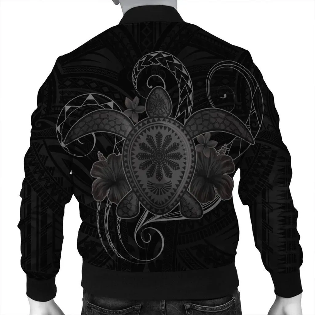 Alohawaii Jacket - Hawaii Turtle Hibiscus Polynesian Bomber Jacket - Full Style - Gray - AH - J4R