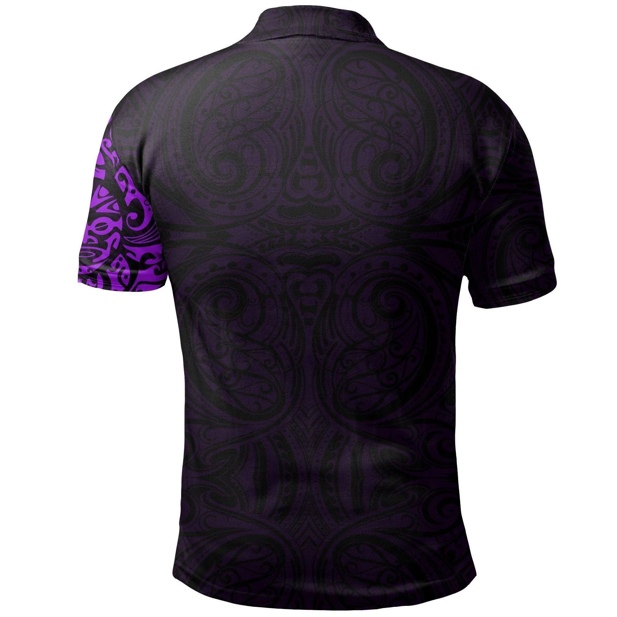 Polynesian Pride Polo Shirt - Maori Tangaroa Tattoo New Zealand Polo Shirt Purple