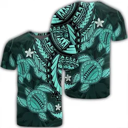 Alohawaii Tee - Hawaii Polynesian Turtle Hibiscus T-shirt Turquoise - AH - J4R