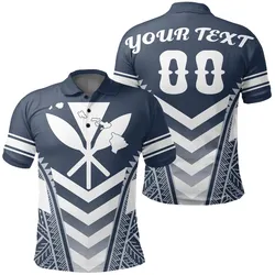 Alohawaii Shirt - Hawaii Kanaka Map Football Jersey Polynesian Polo Shirt - Blue - Maris Style - AH - J3