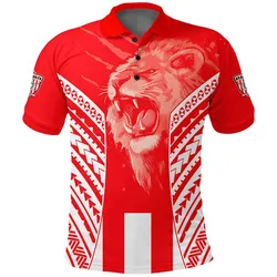 LABASA Football Polo Shirt Strong Lion Of Fiji LT13