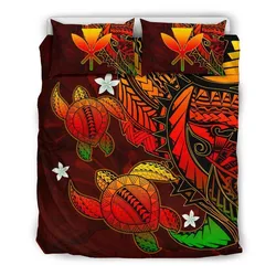 Alohawaii Hawaii Polynesian Turtle Hibiscus Flag Color Duvet Cover Bedding Set