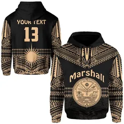 (Custom Text and Number) Marshall Islands Hoodie Best Tattoo Version Golden LT13