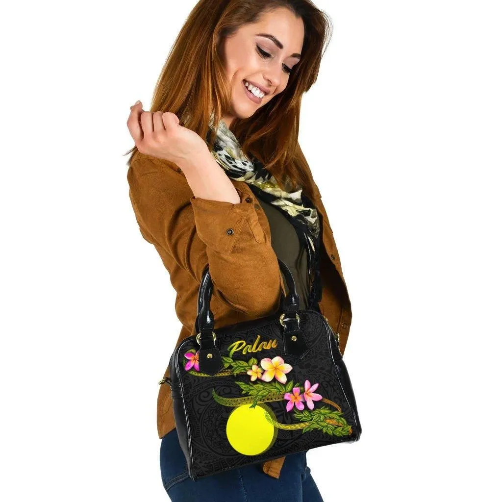 Palau Polynesian Shoulder Handbag - Plumeria Tribal