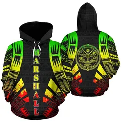 Marshall Islands All Over Hoodie - Reggae Tattoo Style - Bn01