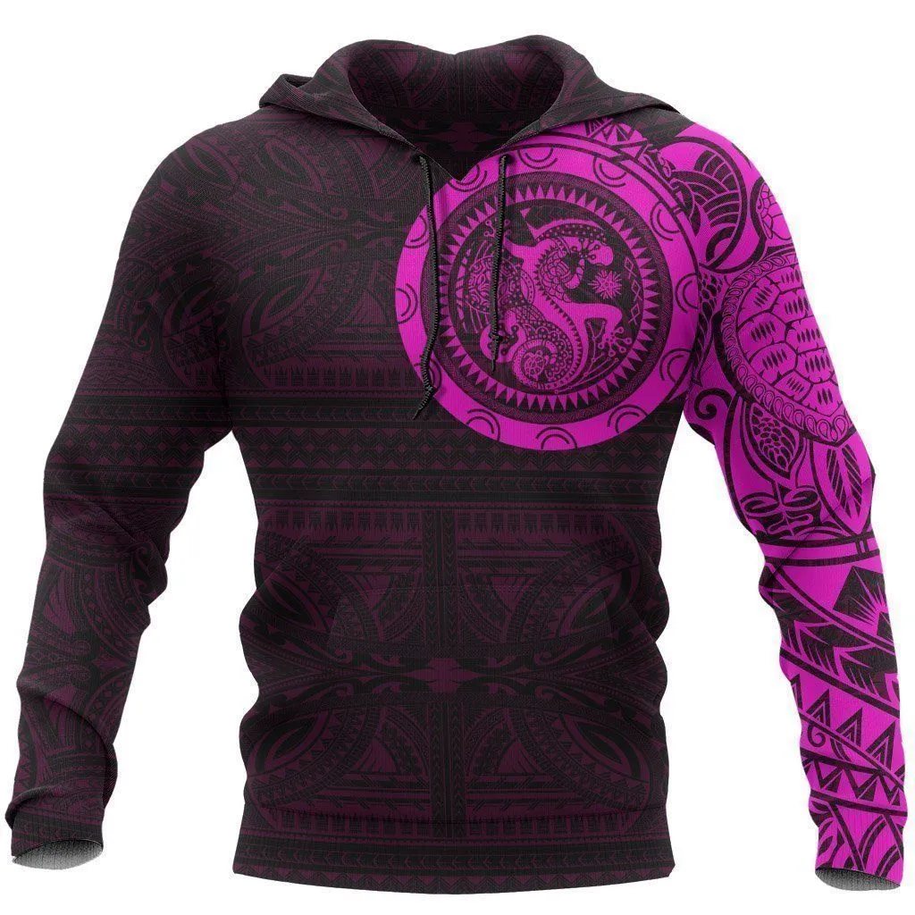 Polynesian Tattoo On Chest Pink Pullover Unisex Hoodie Bt01