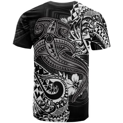 Polynesian T shirt - White Shark Polynesian Tattoo