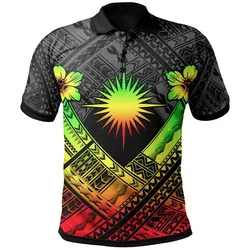 Marshall Islands Polynesian Polo Shirts - Marshall Islands Reggae  Flag Camisole Hibiscus Style