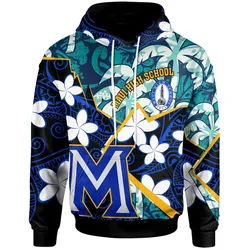 Hawaii Custom Personalised Hoodie - Maui High School Plumeria with Polynesian Pattern LT10