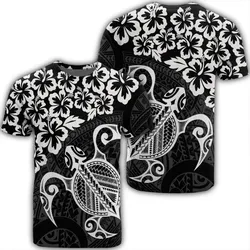 Alohawaii Tee - Hawaiian Map Turtle Hibiscus Kanaka Polynesian T-shirt White - AH - J4R