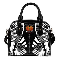 Papua New Guinea Shoulder Handbag - Polynesian Tattoo Black