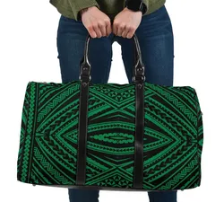 Polynesian Tatau Green Hawaii Travel Bag