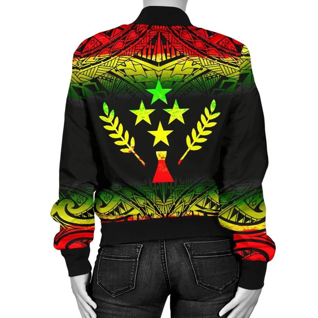 Kosrae Women's Bomber Jacket - Fog Reggae Style - BN09