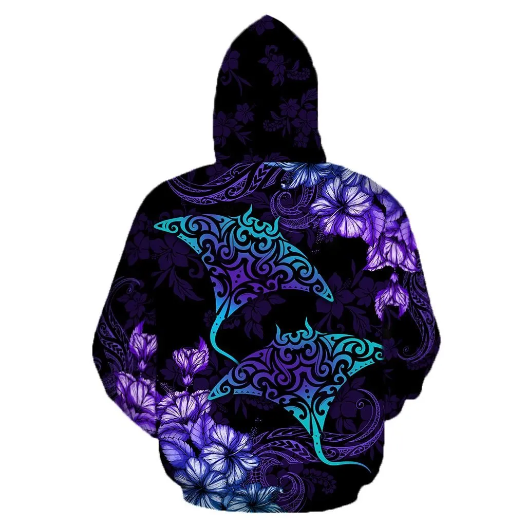 Beautiful Ray Hibiscus Polynesian Hoodie - AH